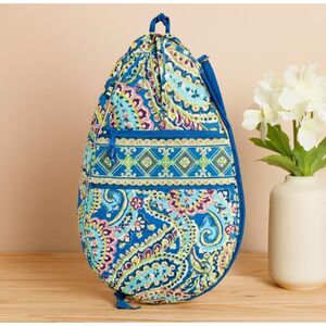 Vera Bradley Tennis Racquet Cover Blue Paisley Capri Maggie Removable Strap